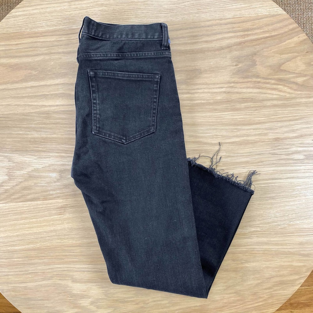 Everlane High Rise Slim Straight Raw Hem Jeans